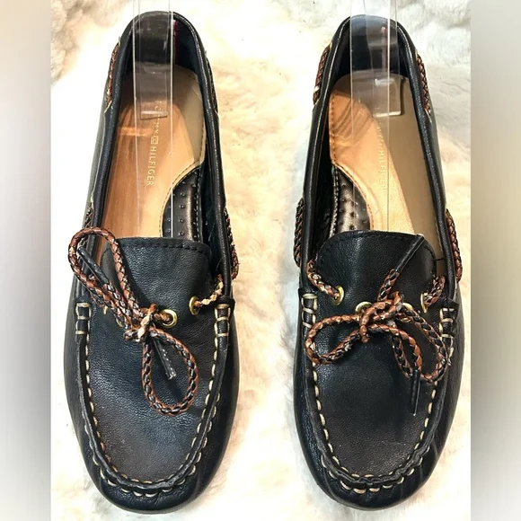Tommy Hilfiger Randra Leather slip on ballet boat shoe loafer women’s size 6.5M - Picture 3 of 13